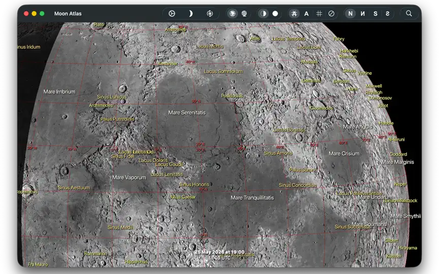 Captura de pantalla de Moon Atlas en iPhone 2