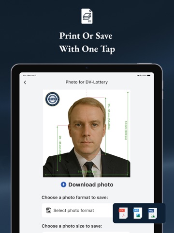 DV Lottery 2027 – Photo Editor iPad screenshot