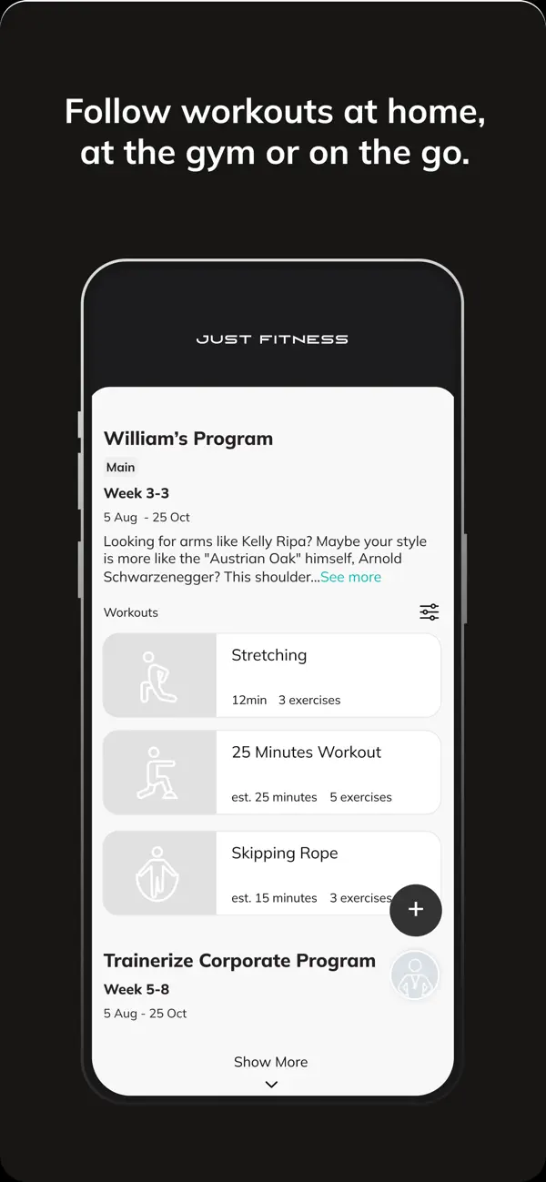 Screenshot #2 pour Just Fitness Training App