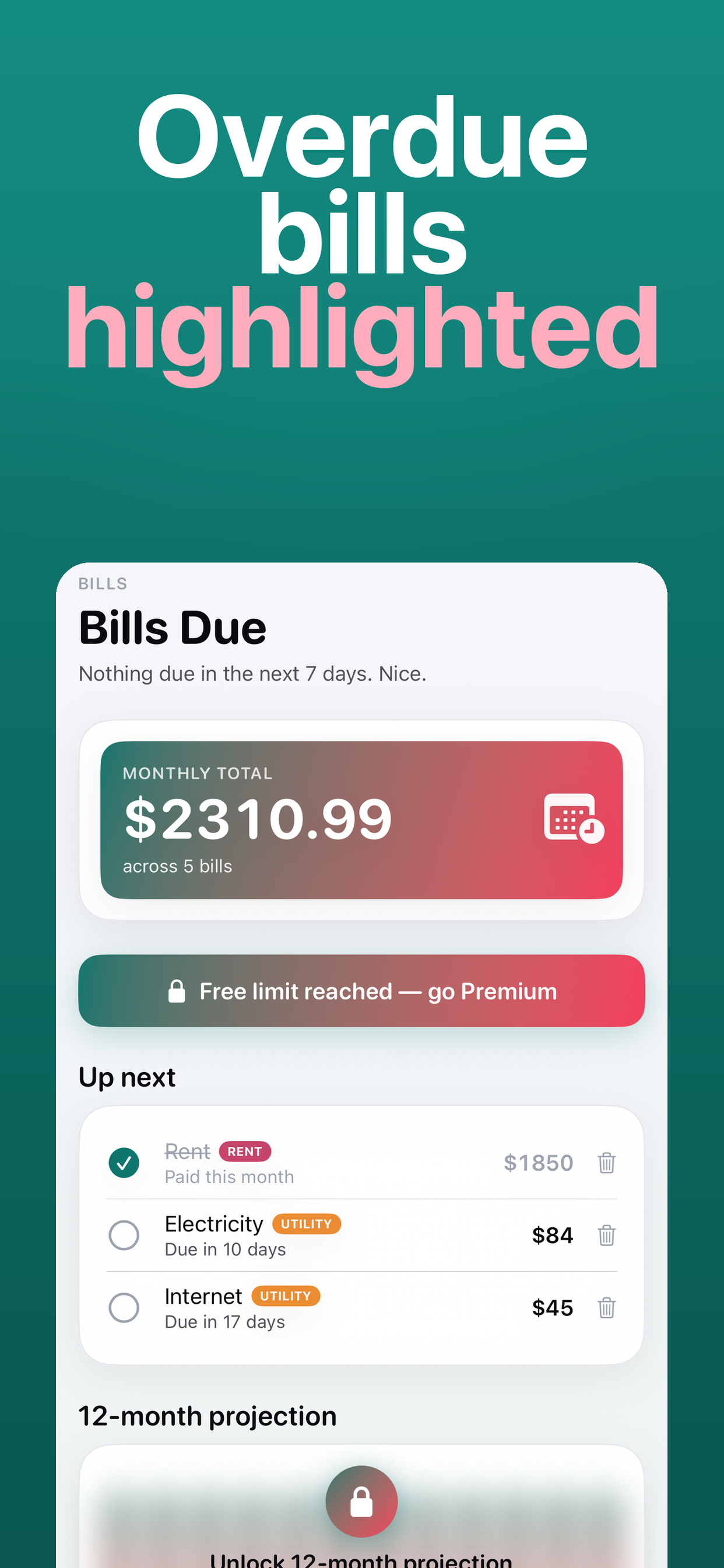 Bills Due - Payment Tracker screenshot 3