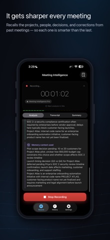 Meeting Intelligence iPhone screenshot