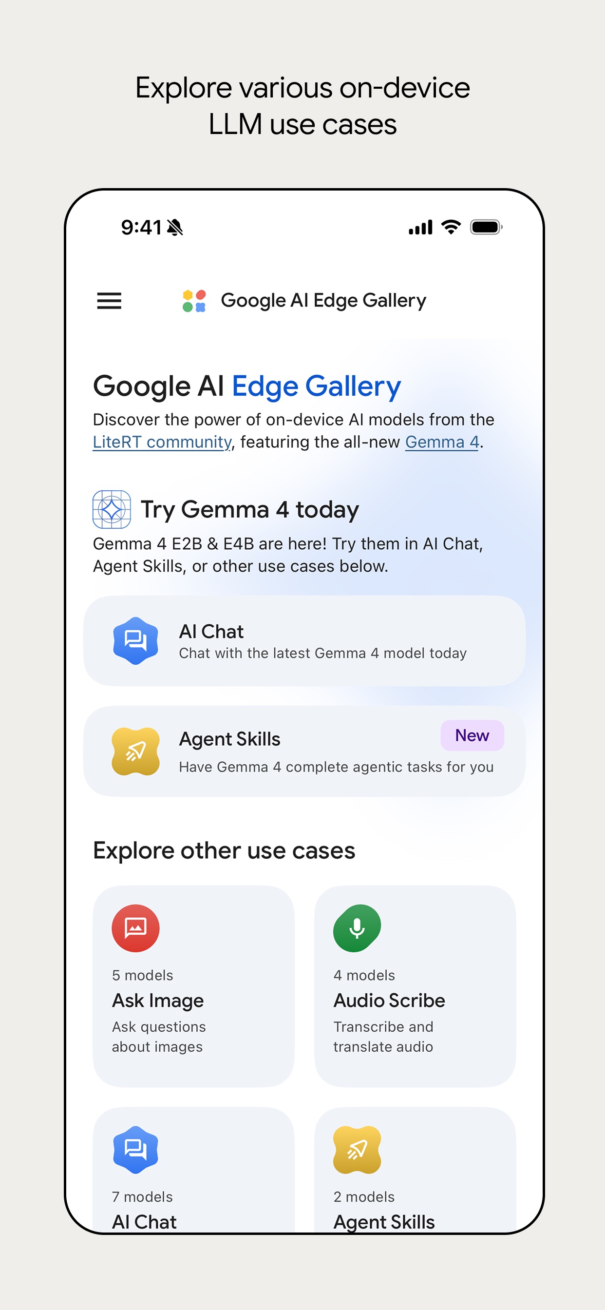 Google AI Edge Gallery 스크린샷 1