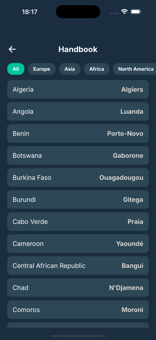Capitals & Countries: Quiz Screenshot 5 of 6