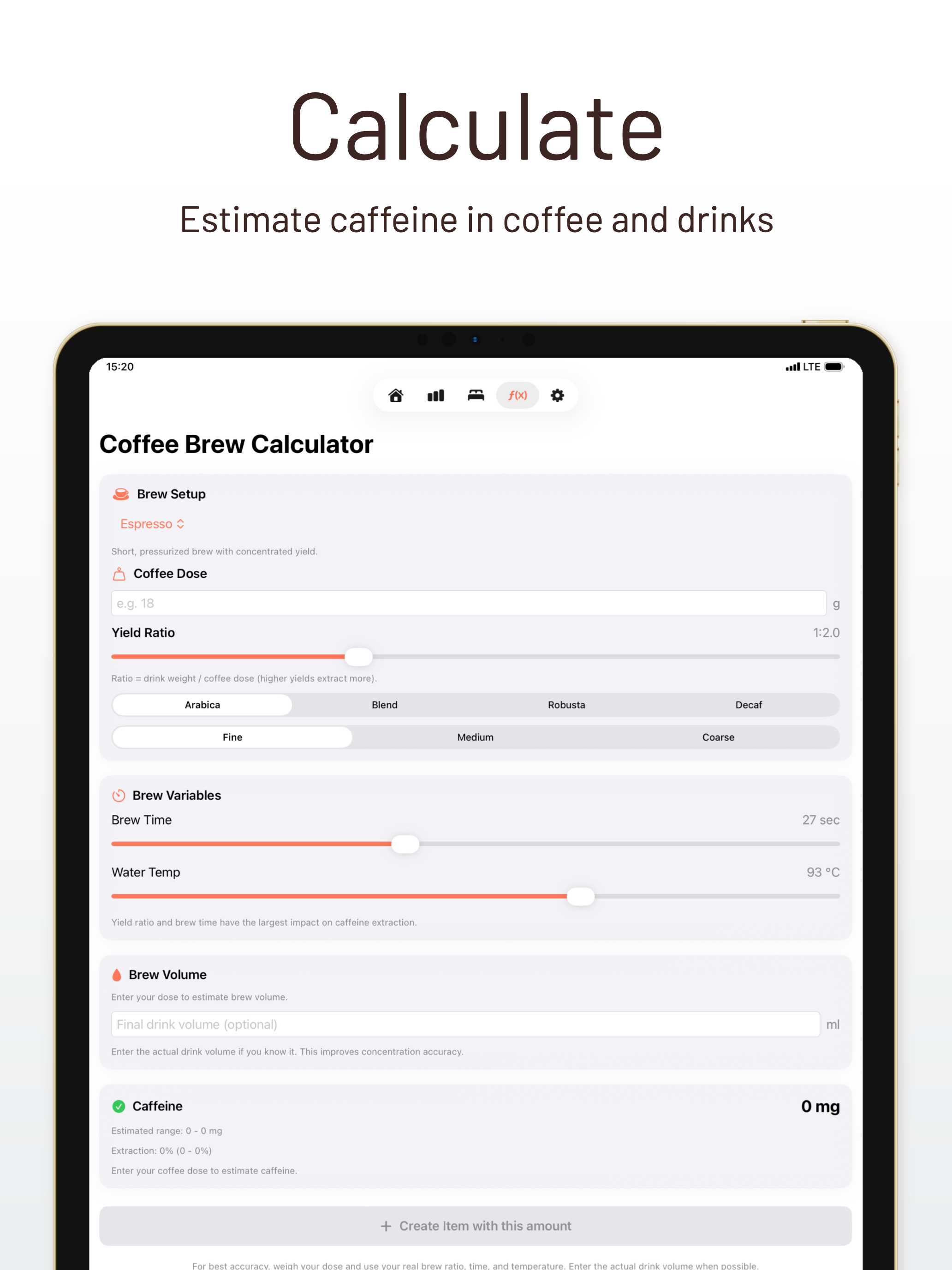 Caffinity – Caffeine dashboard