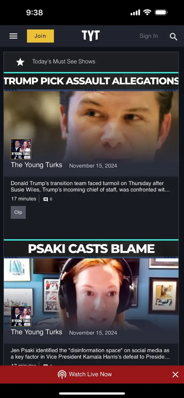Screenshot #1 pour TYT - Home of Progressives
