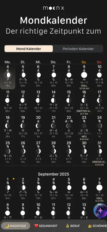 MoonX: Moon Calendar for Life screenshot 3 of 10