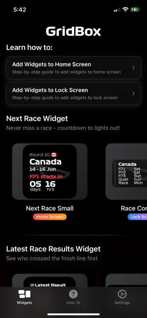 GridBox: F1 Widgets iPhone screenshot 5
