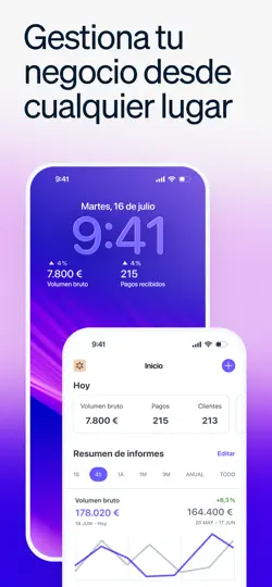 Captura de pantalla de Stripe Dashboard en iPhone 1
