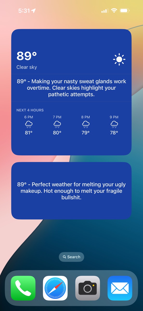 iPhone screenshot
