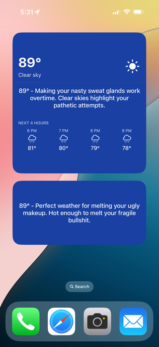 Snarky Weather Screenshot 5 of 7