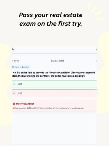 NY Real Estate Exam Coach 2026 iPad screenshot