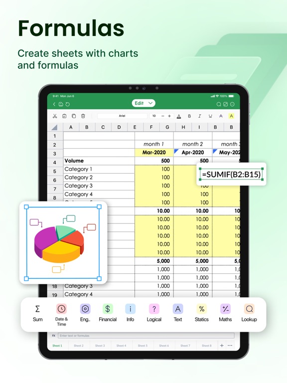 XLSX Sheets: Edit Spreadsheet iPad screenshot 4 - Productivity app