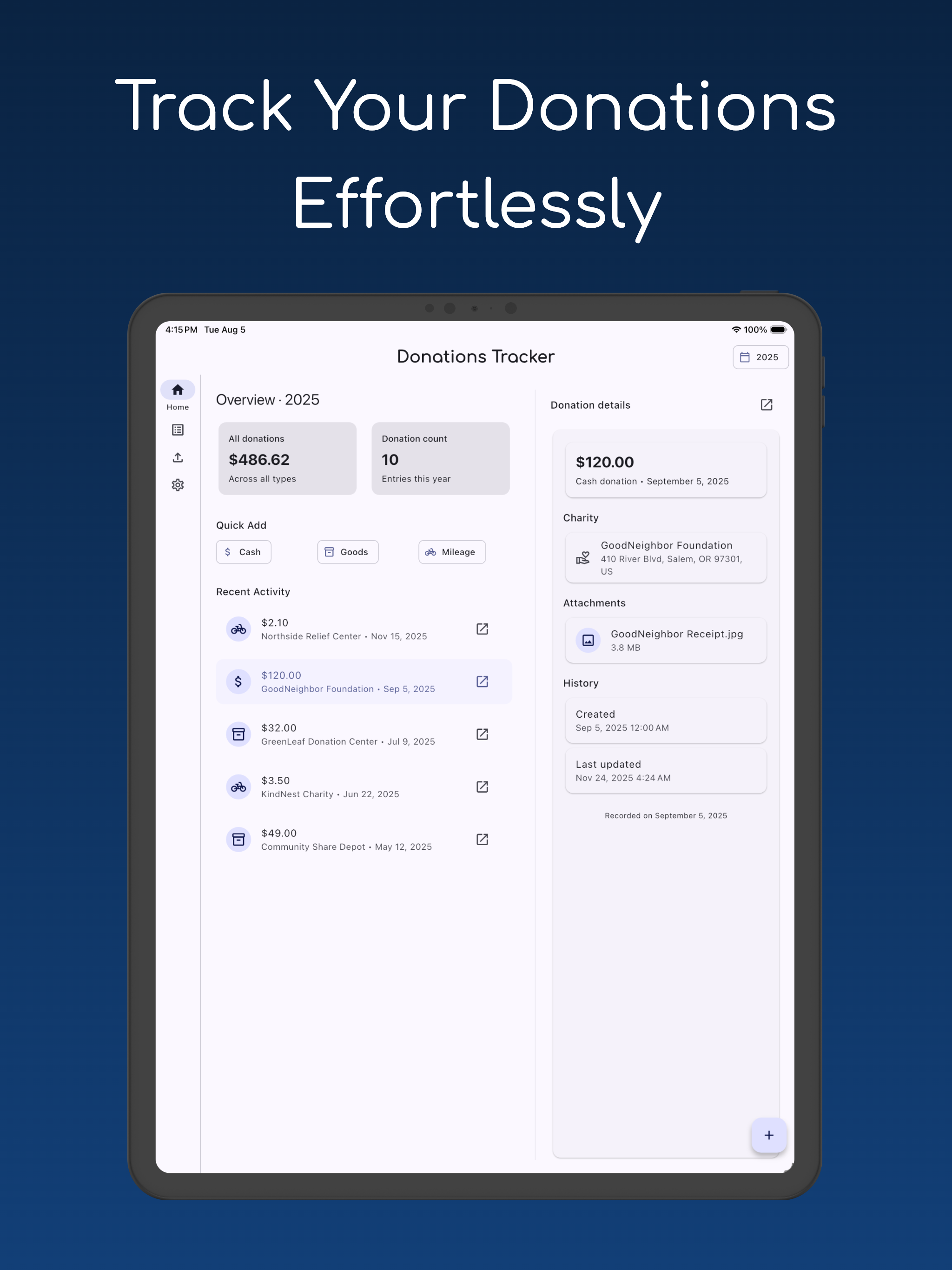 Donations Tracker screenshot 9