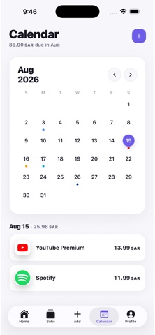 Tally - Subscriptions Tracker iPhone screenshot