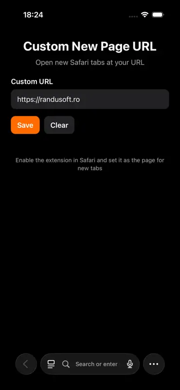 Custom New Tab URL for Safari screenshot 1 of 1