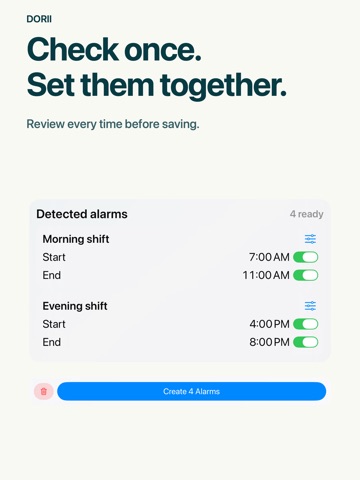 Dorii: Shift Schedule Alarms iPad screenshot