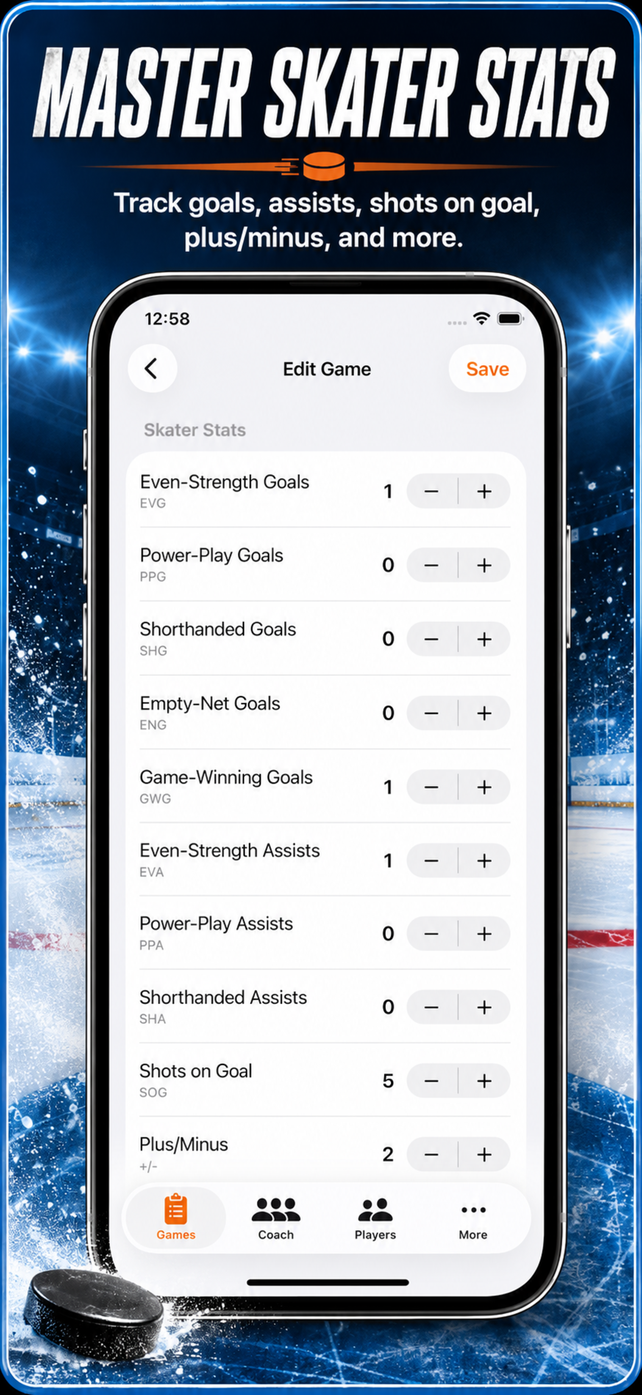Hockey Player Stats Logbook screenshot 3