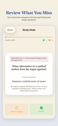 The Federalist Papers Quiz iPhone screenshot