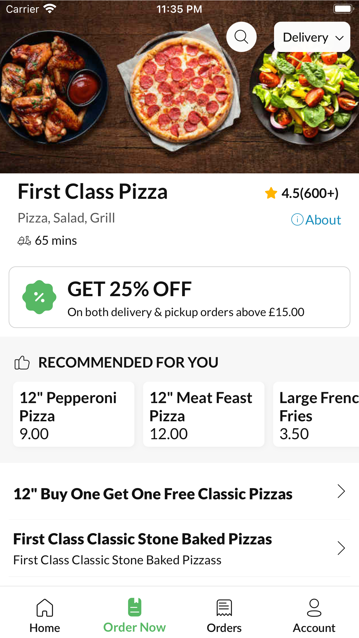 First Class Pizza.
