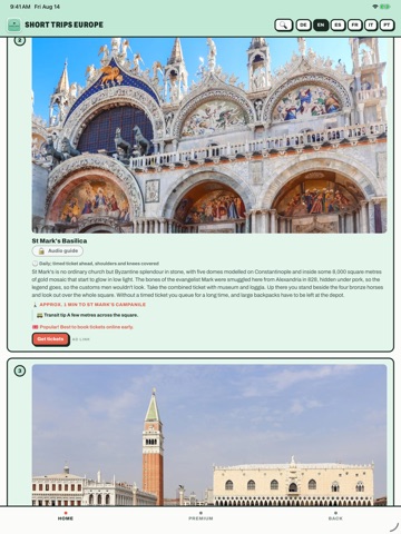 Short Trips Europe iPad screenshot