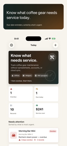 Cafe Gear Log Screenshot 1 of 6