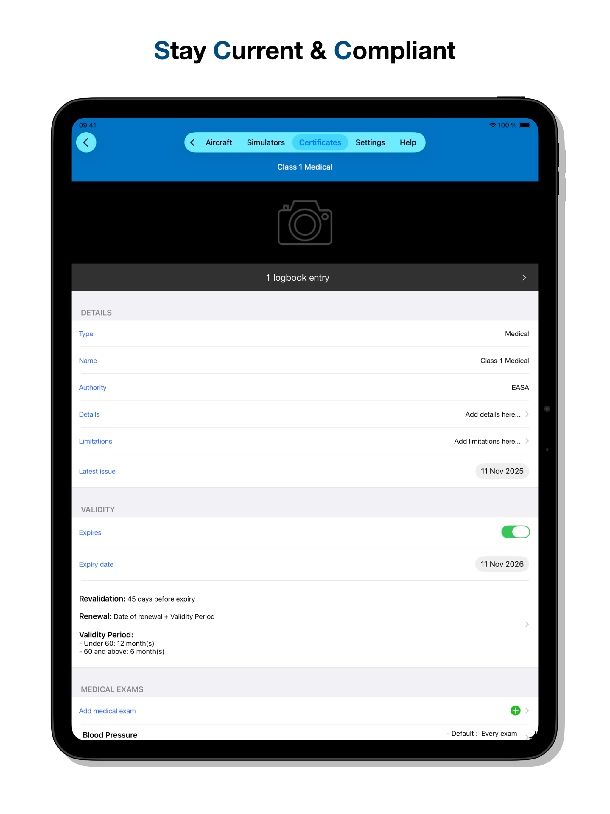 Infinite Pilot Logbook