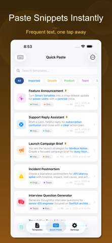 PromptKit - AI Prompt Manager iPhone screenshot
