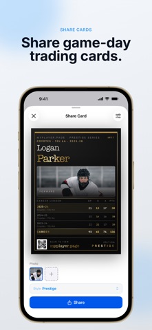 My Player Page: Hockey Stats iPhone screenshot