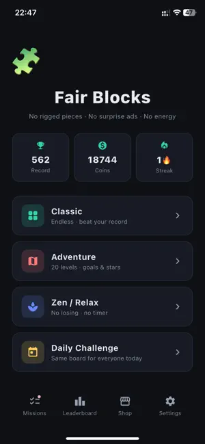 Fair Blocks - Block Puzzle screenshot 2