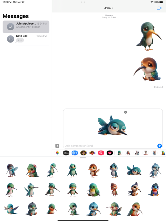 Screenshot #6 pour Sad Hummingbird Stickers