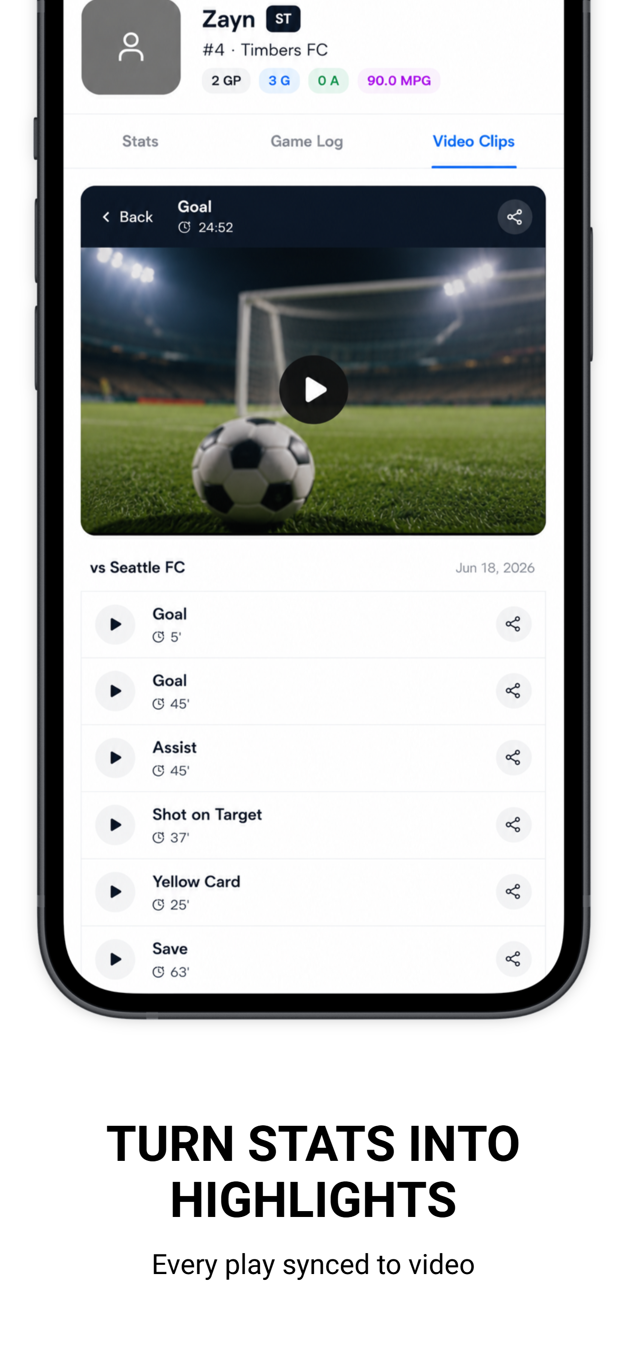 Soccer Stats Tracker - App