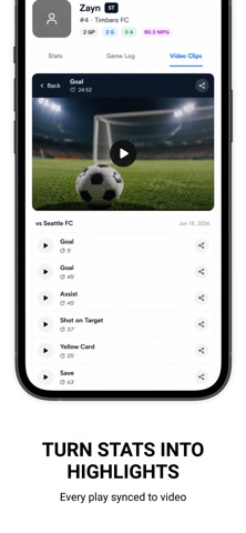 Soccer Stats Tracker - App iPhone screenshot