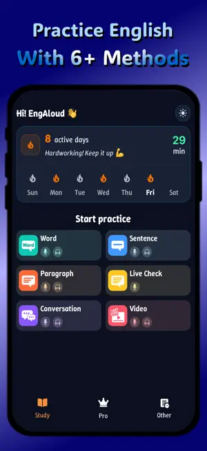 EngAloud - English Practice screenshot 1