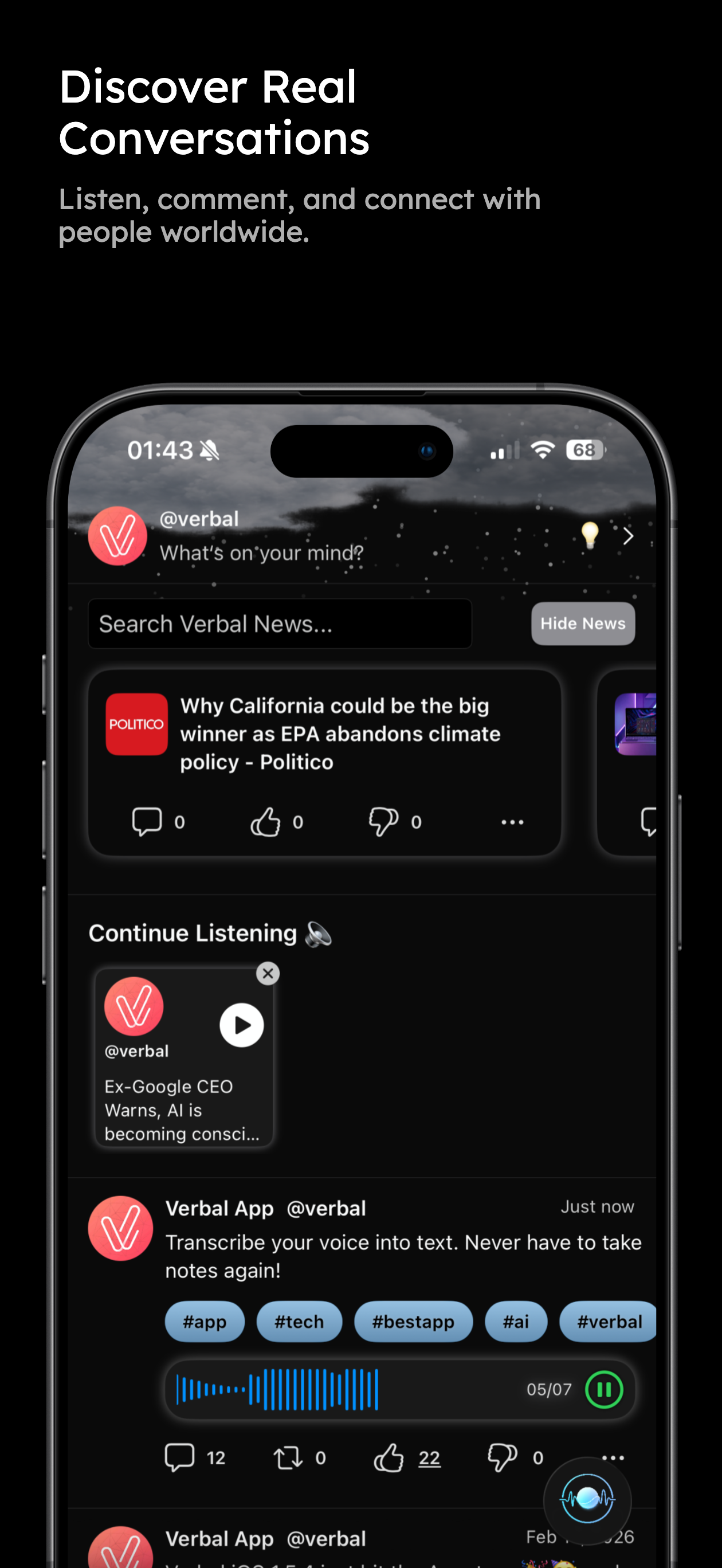 Verbal: Audio Social Media screenshot 3