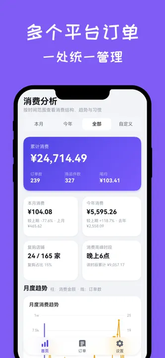 我的订单库 - 购物订单消费记录与统计 screenshot 1