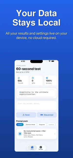 Typing Speed Test - WPM screenshot 4