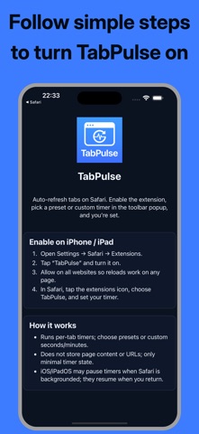 TabPulse: Auto Tab Refresher Screenshot 2 of 3