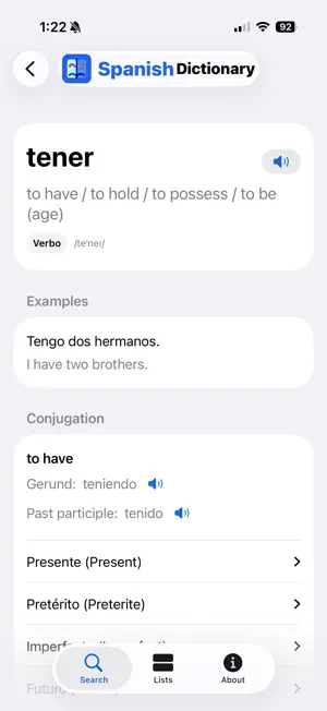 Spanish Dictionary Hola screenshot 2