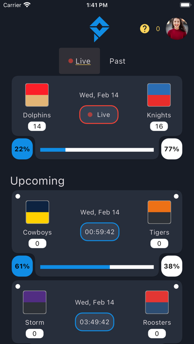 TBC Live - Sports Predictions Screenshot 1 - AppWisp.com TBC Live - Sports Predictions Screenshot 1 - AppWisp.com
