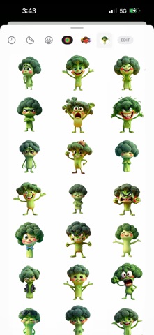 Gloomy Broccoli Stickers screenshot