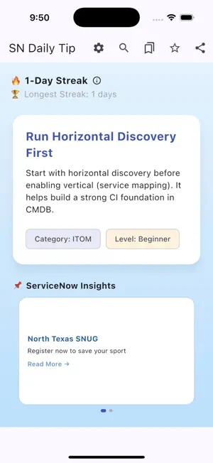 ServiceNow Daily Tips screenshot 1