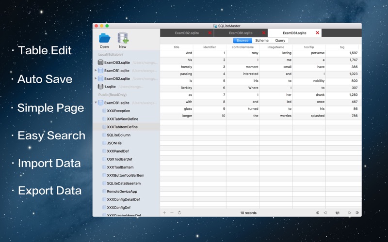 Screenshot #1 pour SQLiteMaster