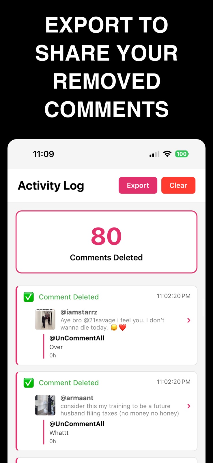 UnCommentAll iphone screenshot 1