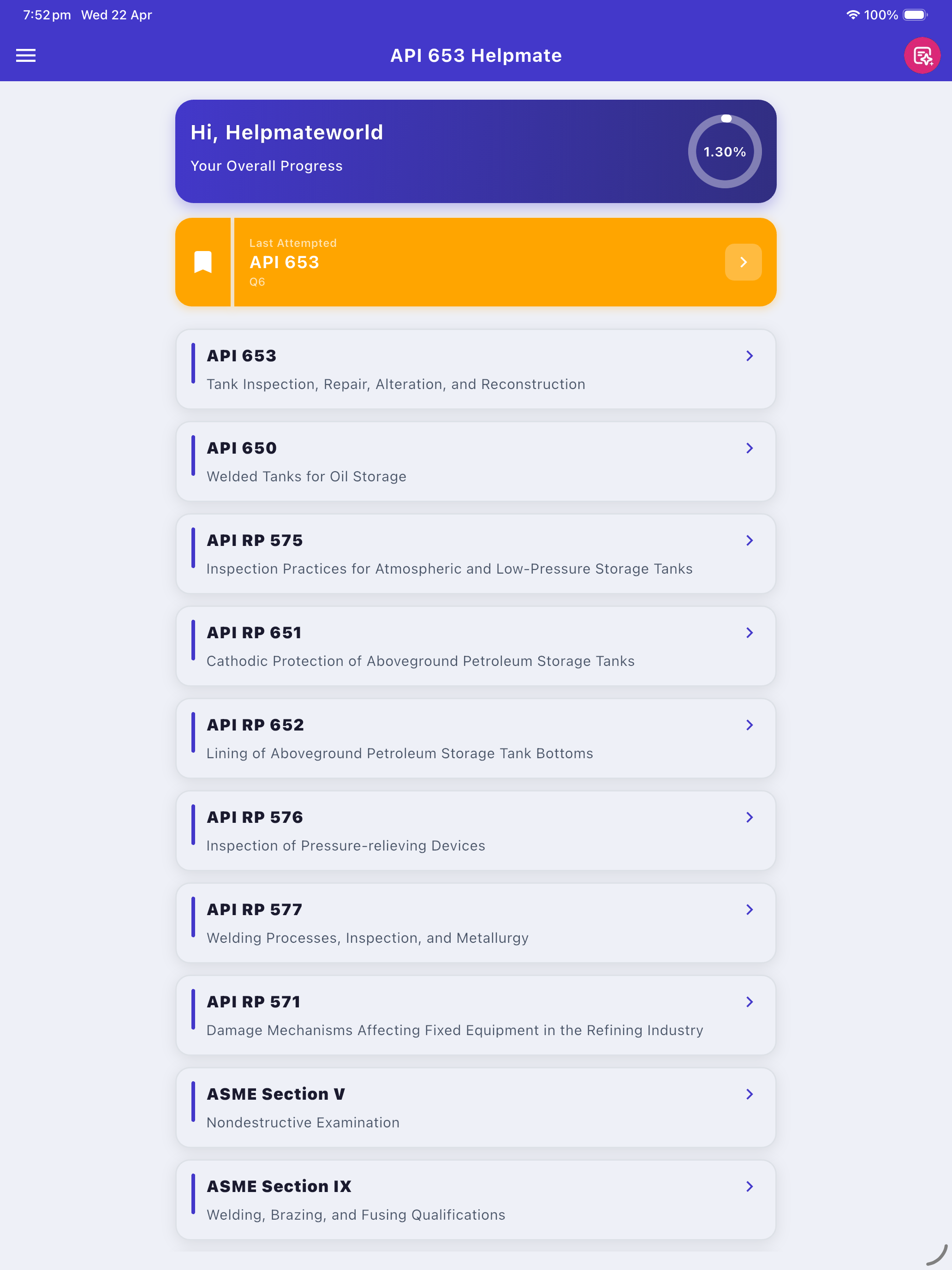 API 653 helpmate