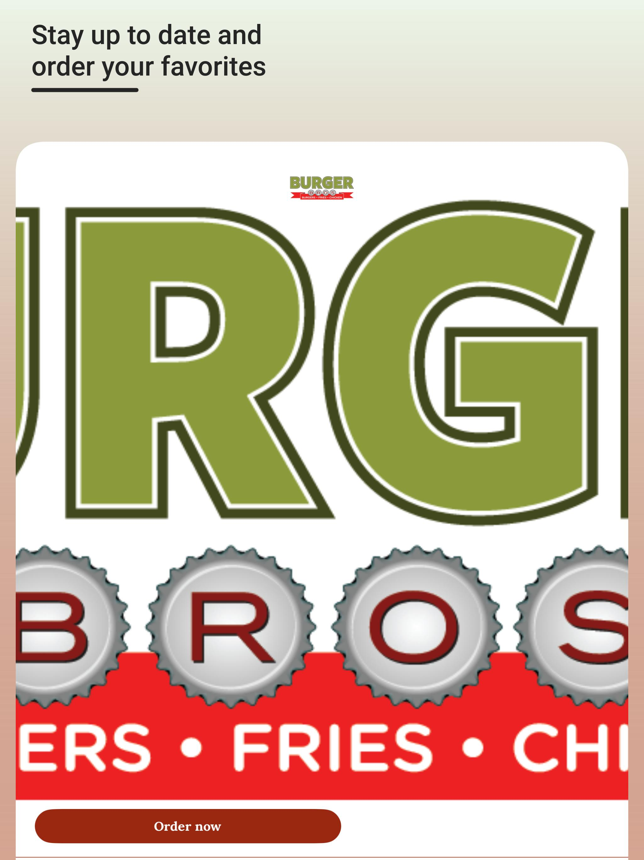 BURGER BROS APP