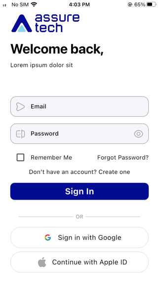 AssureTech Admin screenshot