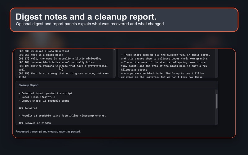 Transcript Rescue screenshot