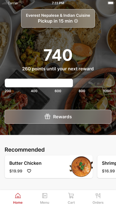 Everest Cuisine iPhone screenshot 1 - Food & Drink app