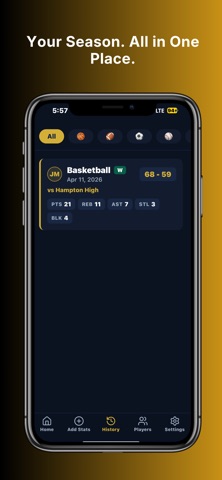 StatFlow -Youth Sports Tracker iPhone screenshot