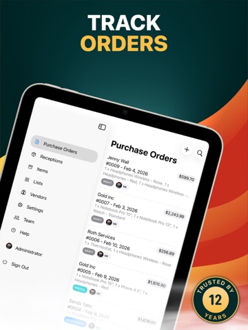 Purchase Order Center Pro iPad screenshot